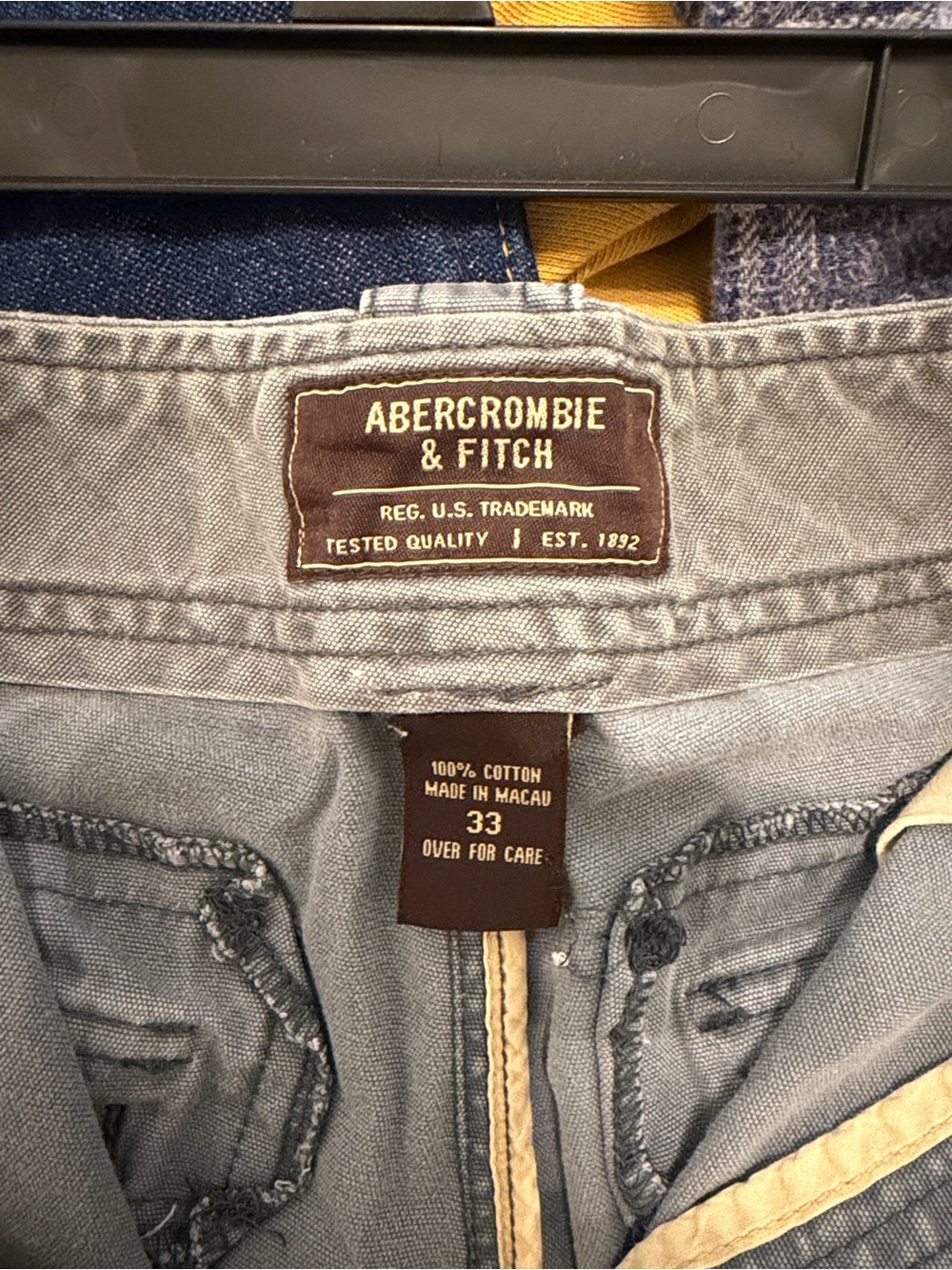Abercrombie & Fitch Men's Gray Cotton Cargo Shorts